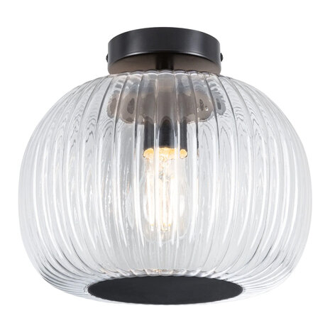 Badkamer Plafondlamp Ribbelglas 25 cm E27 IP44