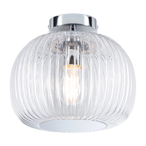 Badkamer Plafondlamp Ribbelglas 25 cm E27 IP44