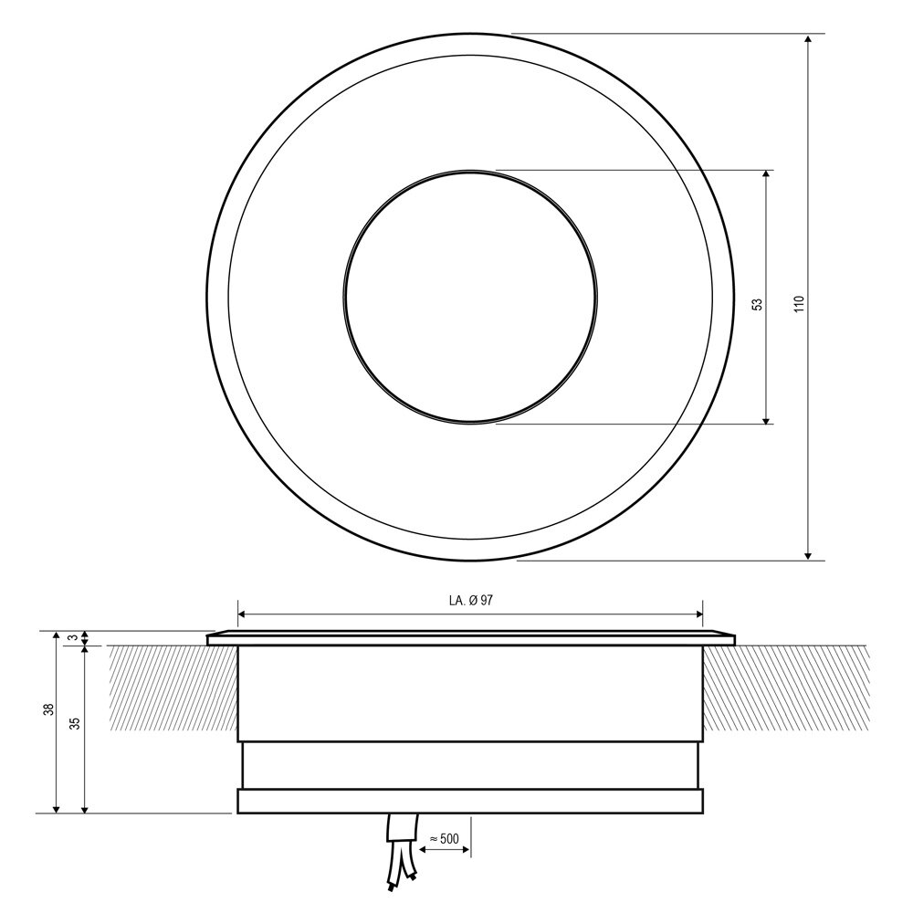 Vloer Inbouwspot Dimbaar 24V DC IP67 LED 6W - Ondiep 35 mm