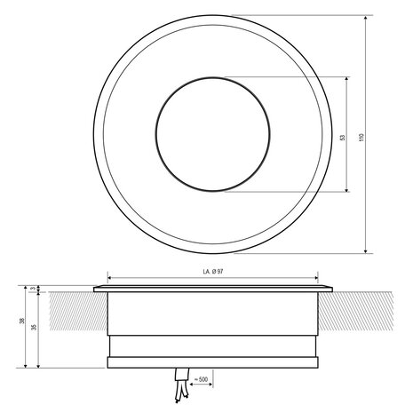 Vloer Inbouwspot Dimbaar 24V DC IP67 LED 6W - Ondiep 35 mm