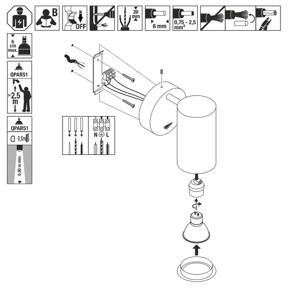 Design Wandspot Cilinder GU10 met Schakelaar Design Wandspot Cilinder GU10 met Schakelaar