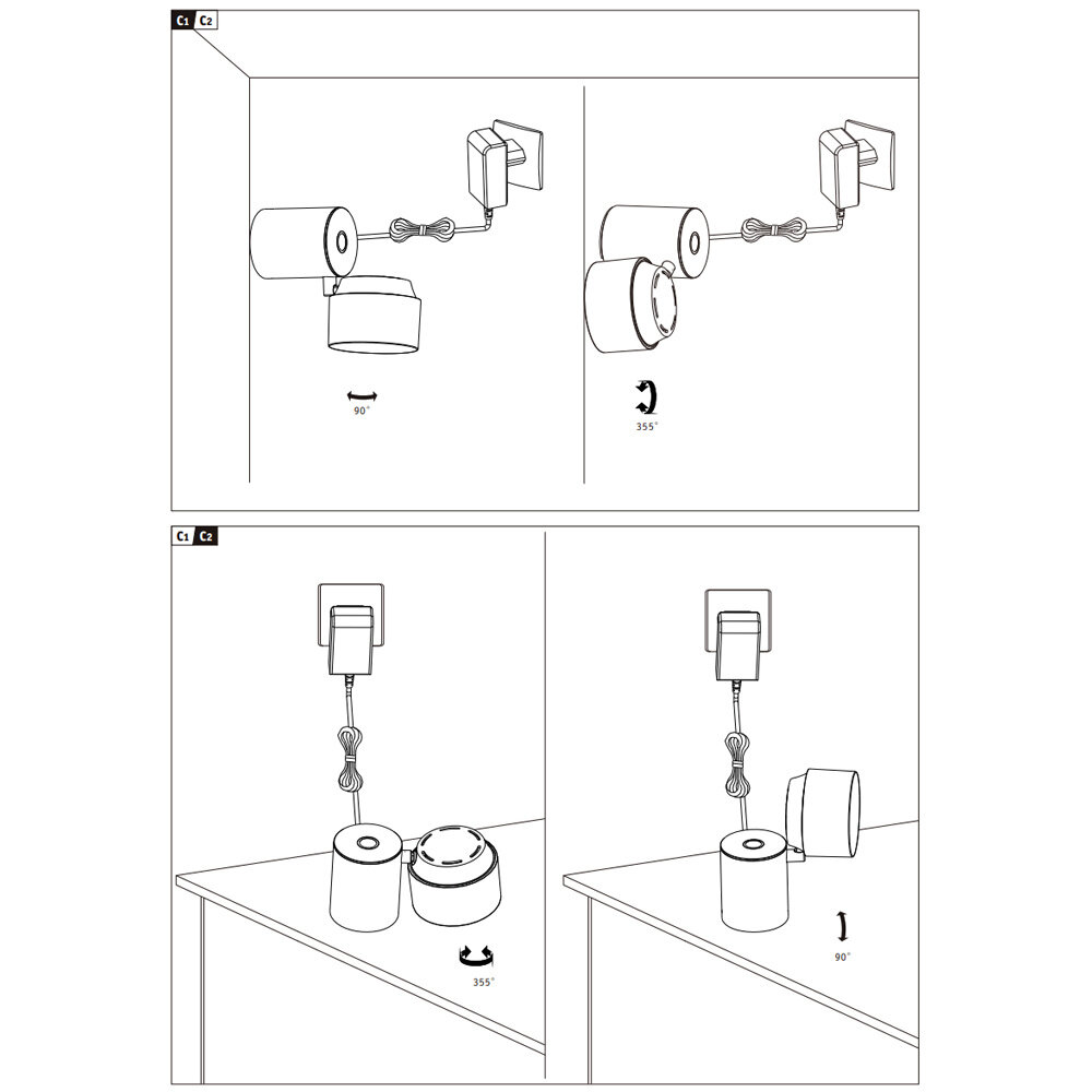 LED Vloerspot Zwart met 3-staps dimmer