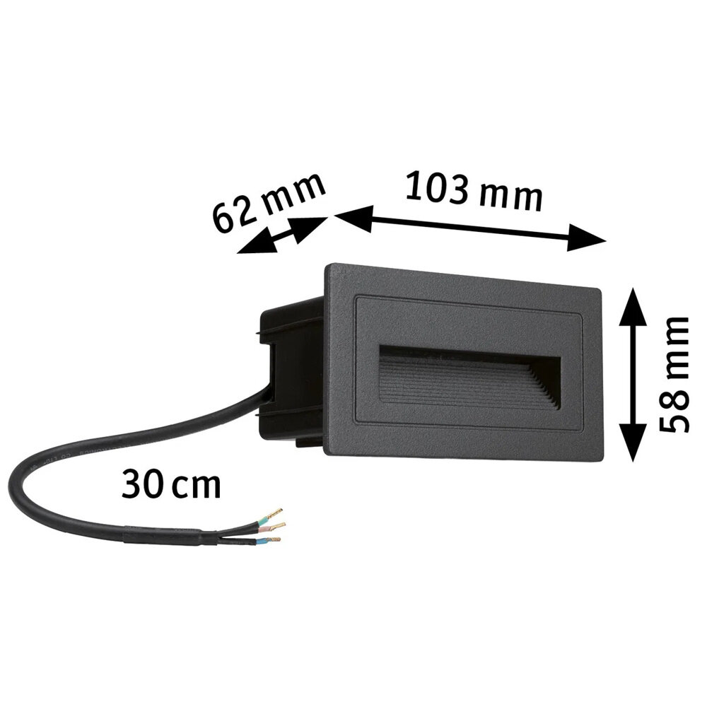 Wand Inbouwspot Horizontaal IP44 LED 4W