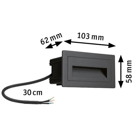 Wand Inbouwspot Horizontaal IP44 LED 4W