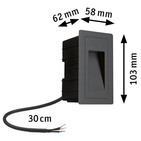 Wand Inbouwspot Verticaal IP44 LED 4W