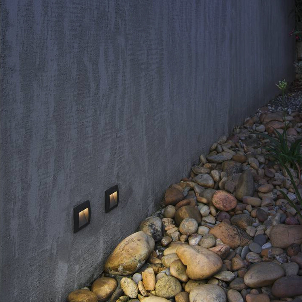 Wand Inbouwspot LED Buiten Vierkant 9x9 cm