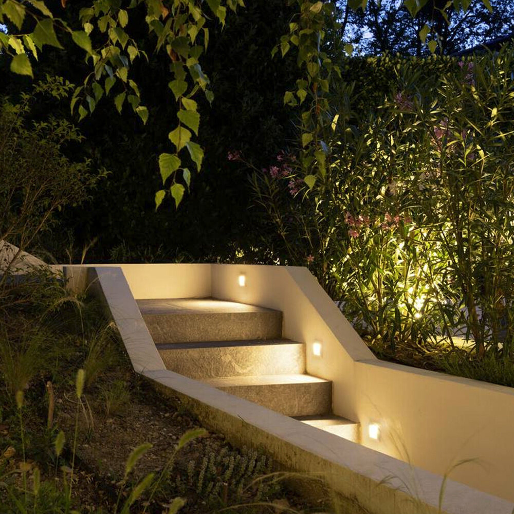 Wand Inbouwspot LED Buiten Vierkant 9x9 cm