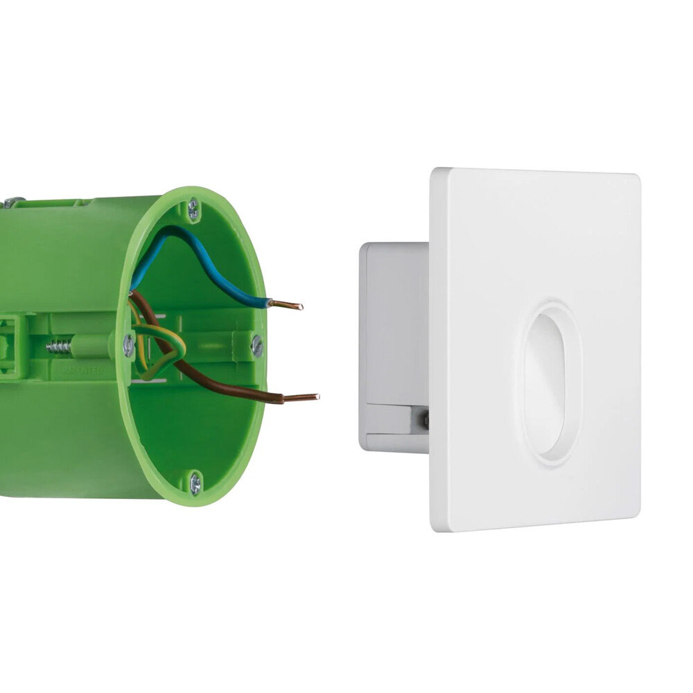 Vierkante Wandspot voor Inbouwdoos 230V