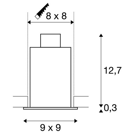 Inbouwspot Box GU10 Vierkant