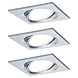 3 Dimbare LED Inbouwspots 230V Vierkant Kantelbaar