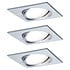 3 Dimbare LED Inbouwspots 230V Vierkant Kantelbaar