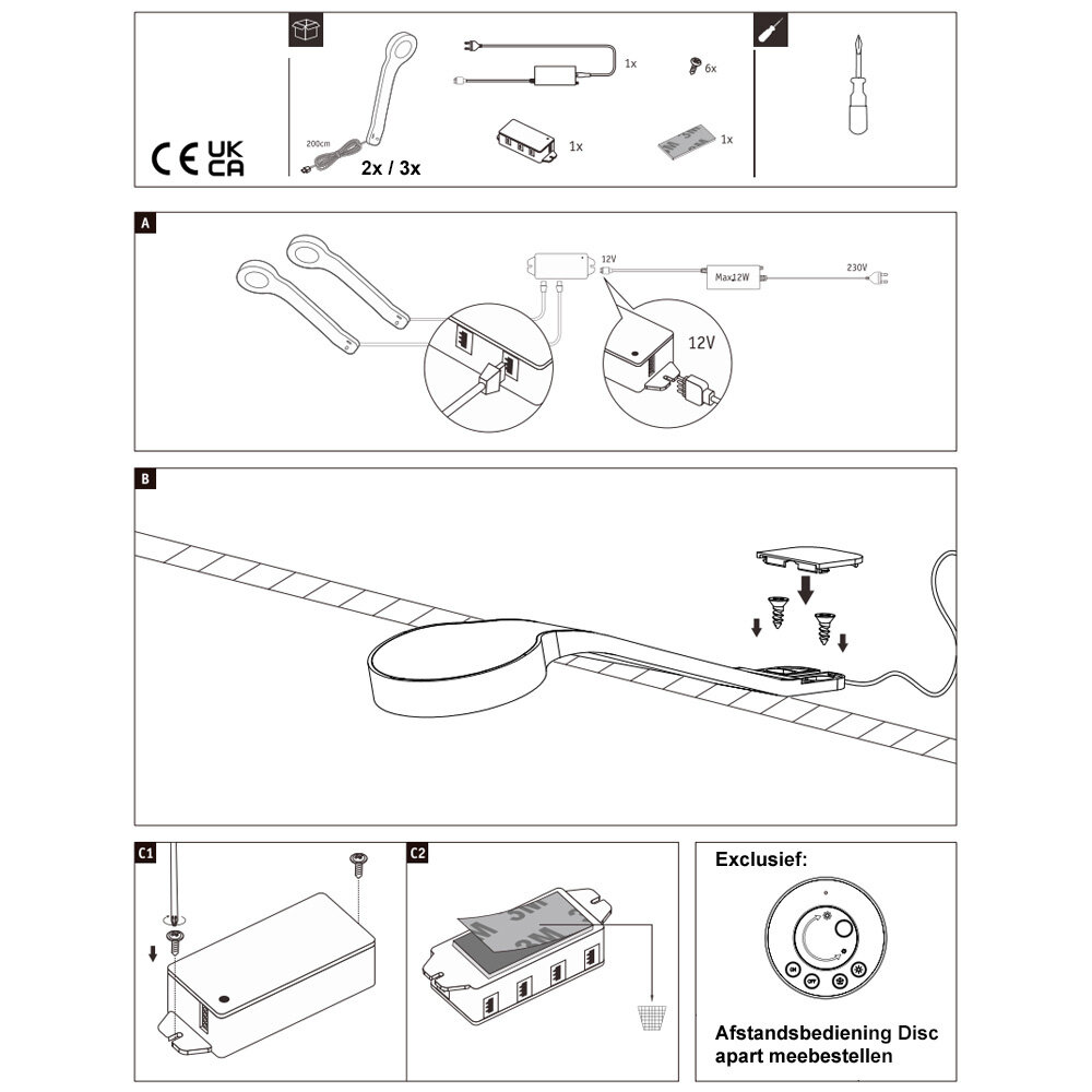 Kastverlichting Set Top - Instelbaar Wit
