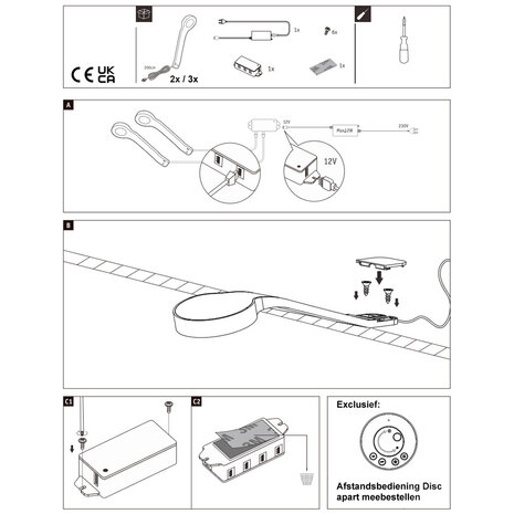 Kastverlichting Set Top - Instelbaar Wit