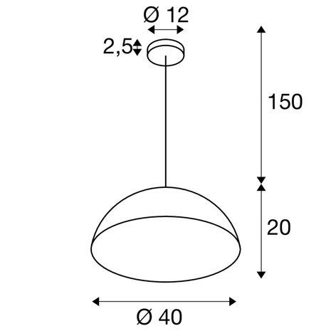 Hanglamp Dome zwart-goud