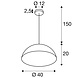 Hanglamp Dome zwart-goud