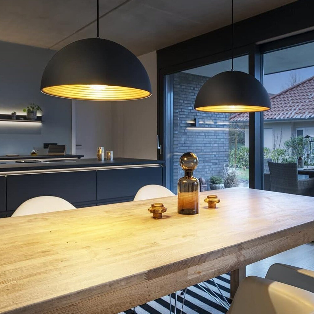Hanglamp Dome zwart-goud