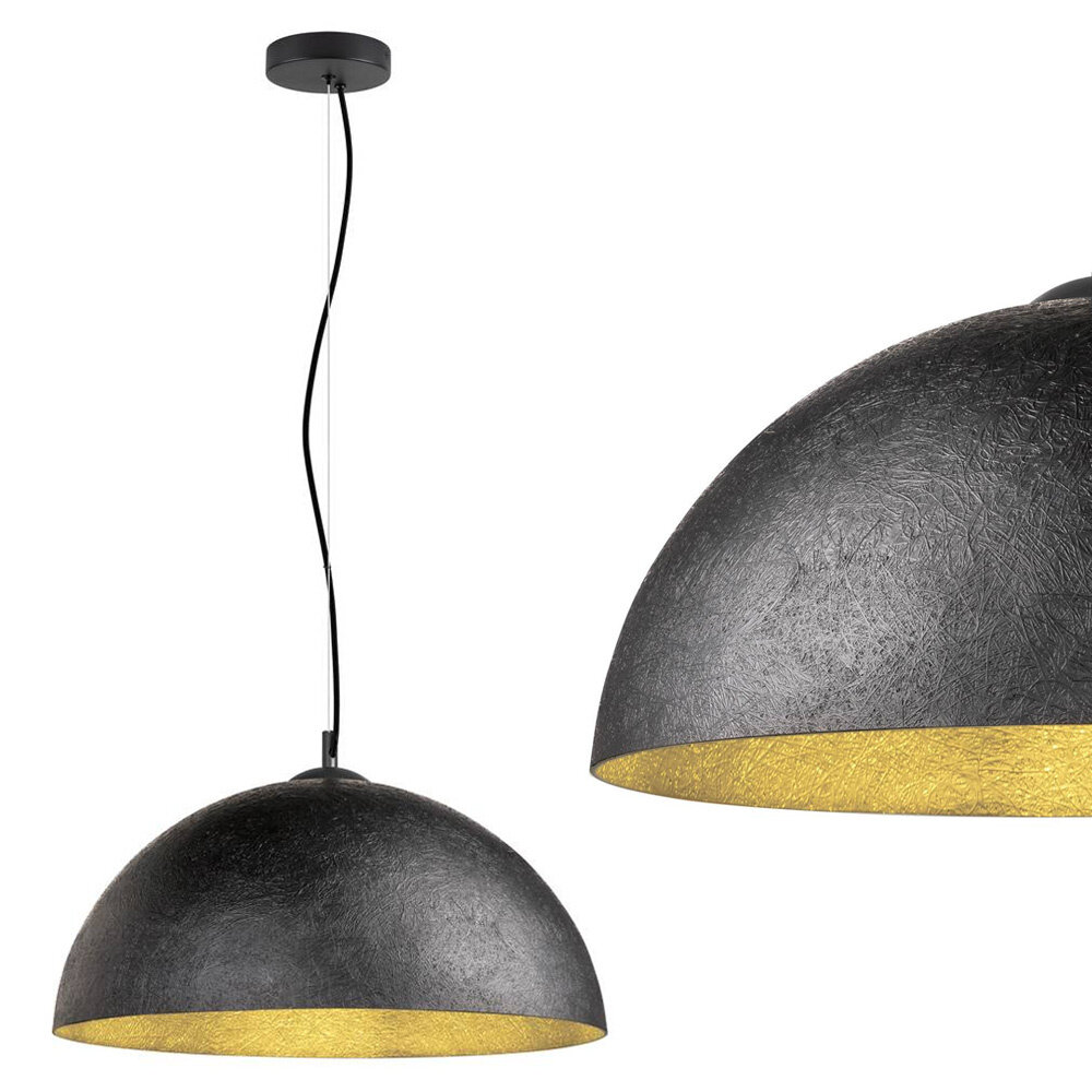 Hanglamp Dome XL zwart-goud 50 cm