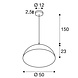 Hanglamp Dome XL zwart-goud 50 cm