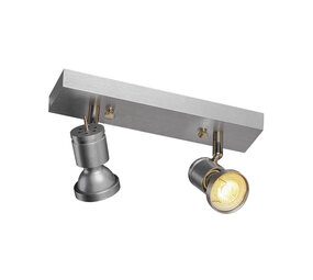 Luxe 2-lichts GU10 Wandspot Plafondspot Alu Luxe 2-lichts GU10 Wandspot Plafondspot Alu