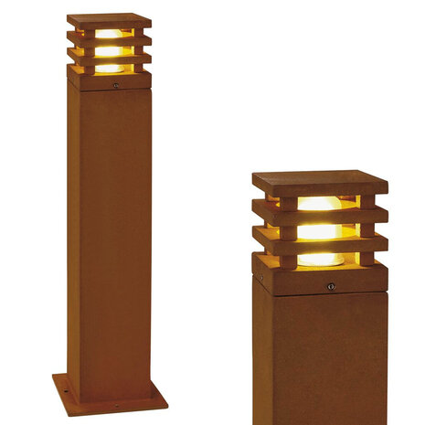 Staande Tuinlamp Vierkant Cortenstaal 71 cm