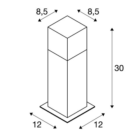 Buitenarmatuur Staand Antraciet Vierkant 30 cm