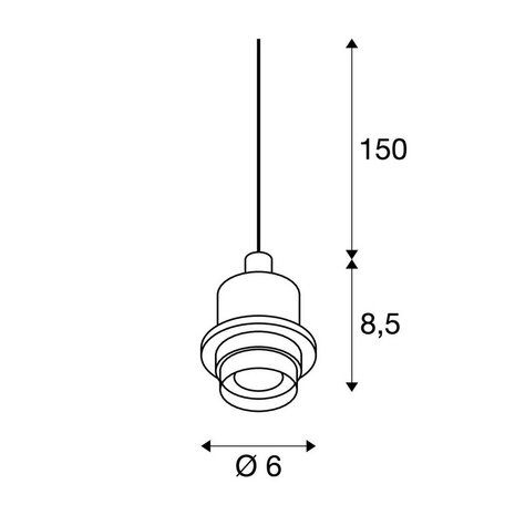 1-Fase Rail Snoer met Fitting voor Lampenkap 1-Fase Rail Snoer met Fitting voor Lampenkap