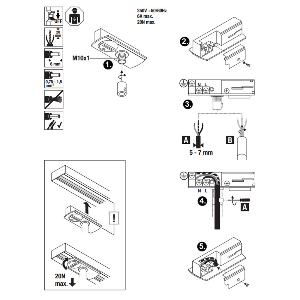 1-Fase Rail Pendeladapter