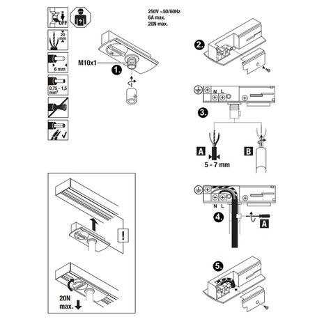 1-Fase Rail Pendeladapter