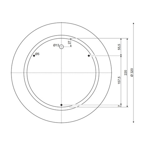 Plafondlamp Rond Glas 32 cm