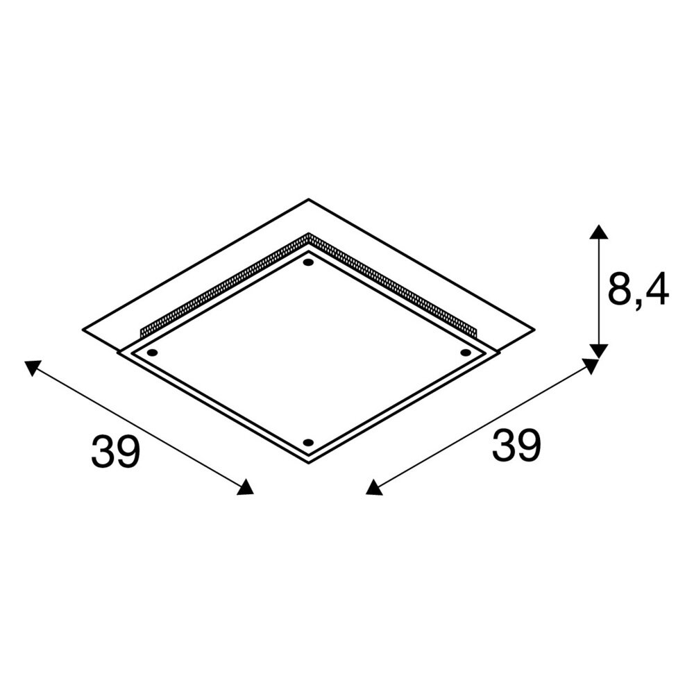 Plafonnière Glas Vierkant 2x E27 Plafonnière Glas Vierkant 2x E27