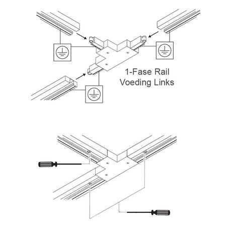 1-Fase Rail T-Connector Links