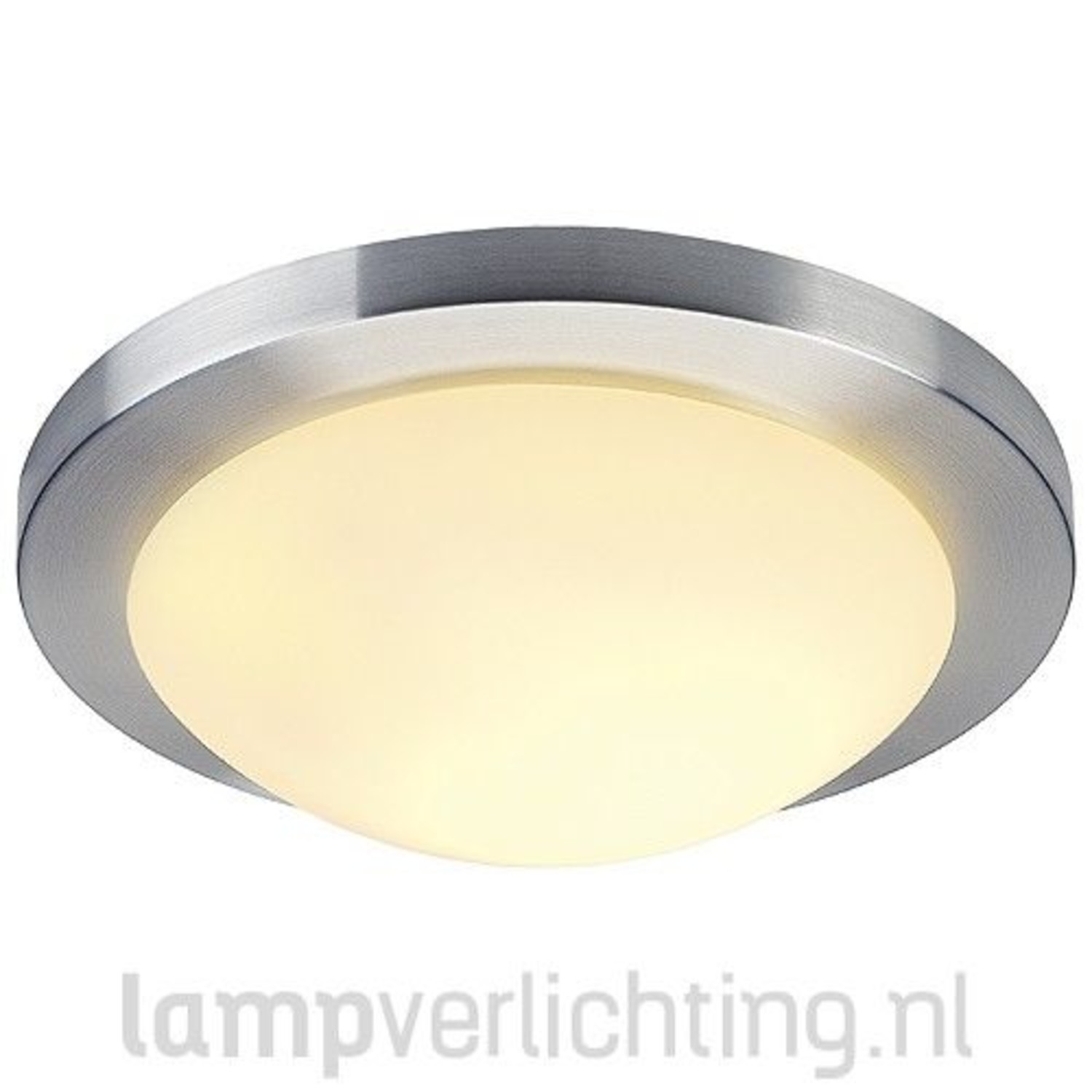 campagne Ideaal teer Plafondlamp Rond Glas - Ø 32 cm - Aluminium en Matglas - Tip -  LampVerlichting.nl