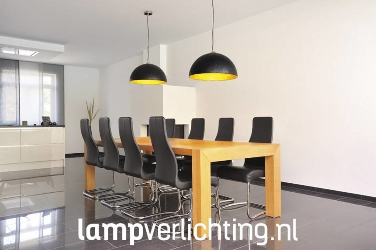 Hanglamp Dome XL zwart-goud Hanglamp Dome XL zwart-goud