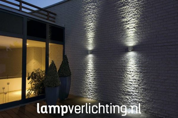 Storen En team onderschrift Wand Buitenlamp Updown - Dubbele lichtbundel - Antraciet - Tip -  LampVerlichting.nl