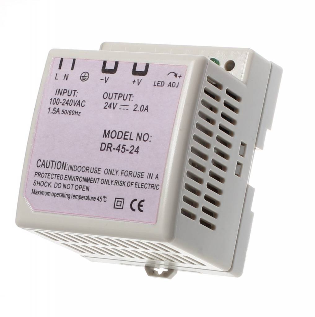 Voeding voor DIN-rail      24Vdc 2A