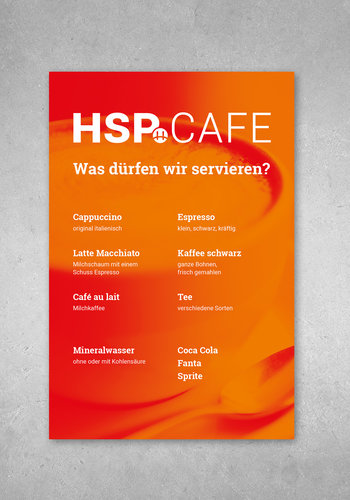 Tischaufsteller HSP Café 