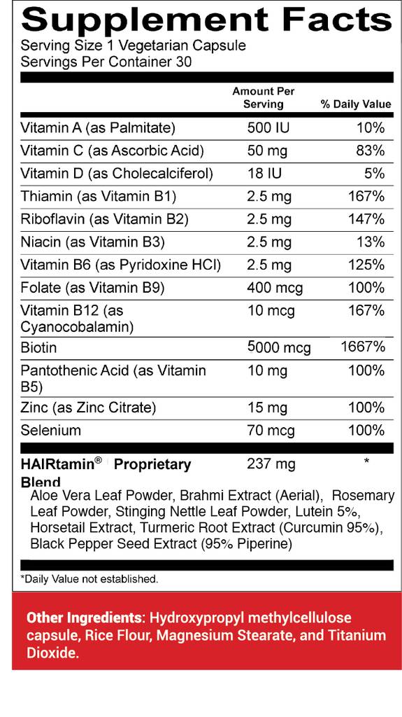 HAIRtamin Vitamins 2 Month MonolithBeauty & Lifestyle