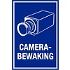 Bord "camerabewaking" 15 x 20 cm - Blauw/wit