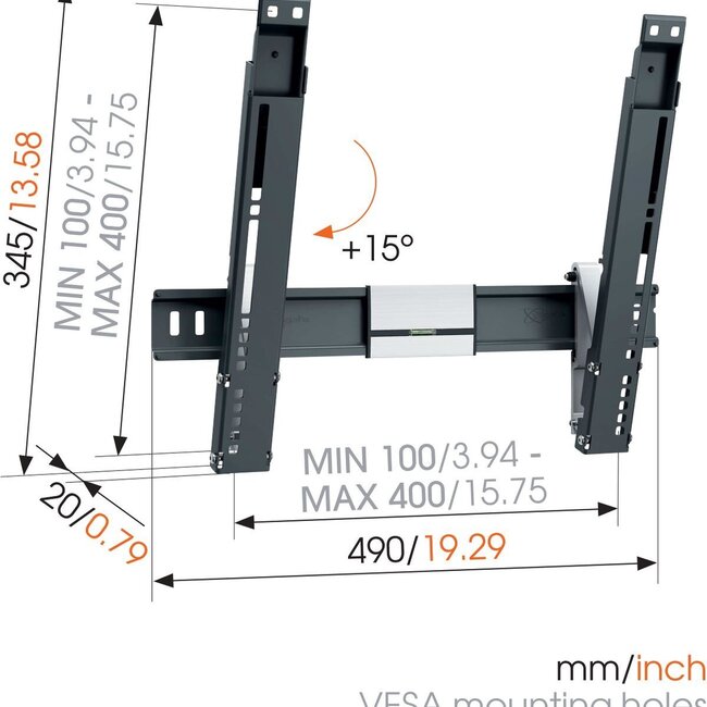 Vogel's THIN 415 Kantelbare TV Beugel Zwart