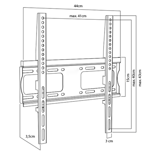 DQ Anna Fixed 400 Black TV Beugel