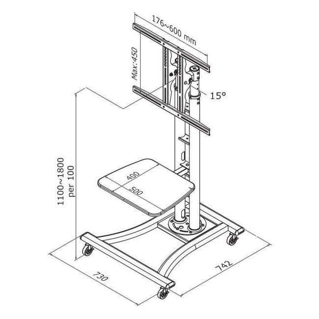 Neomounts PLASMA-M1800E TV Vloerstandaard
