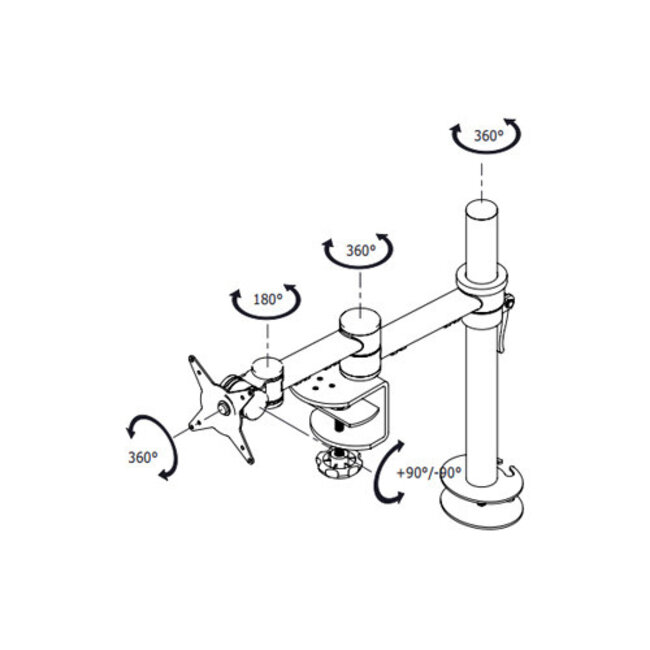 Dataflex Viewmate monitorarm Zilver - bureau 662