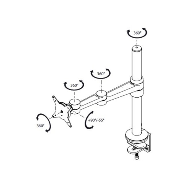 Dataflex Viewlite monitorarm Zilver/Wit - bureau 122