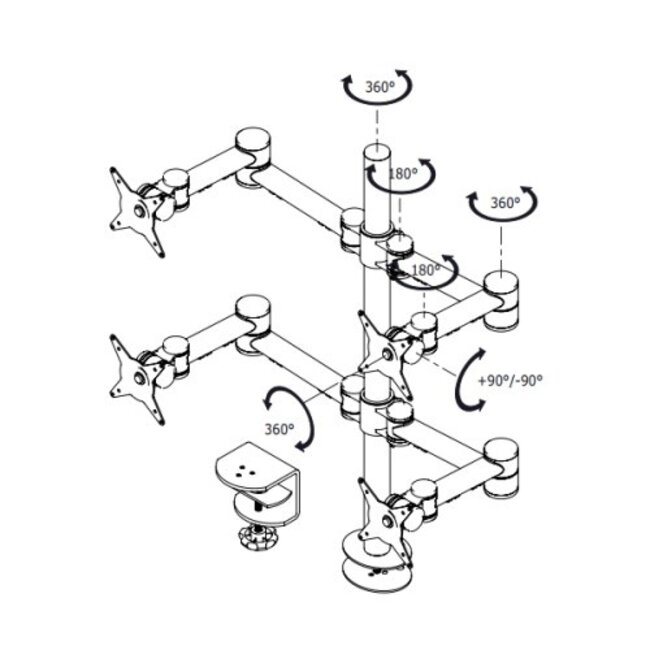 Dataflex Viewmate monitorarm Zilver - bureau 622