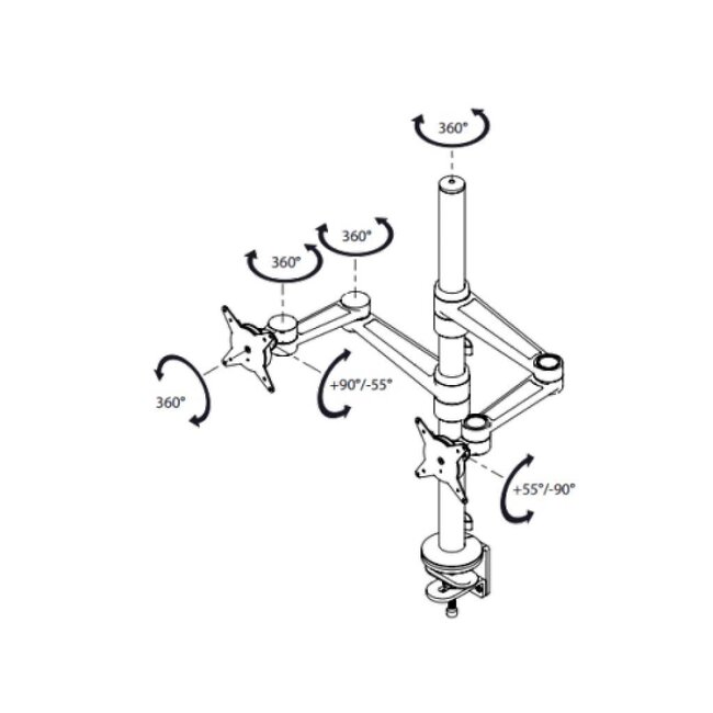 Dataflex Viewlite monitorarm Zwart - bureau 143