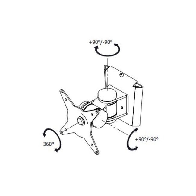 Dataflex Viewmate monitorarm Zilver - wand 032