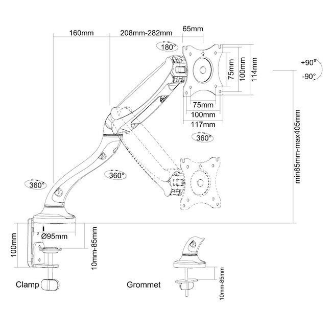 Neomounts NM-D500BLACK Monitor Beugel