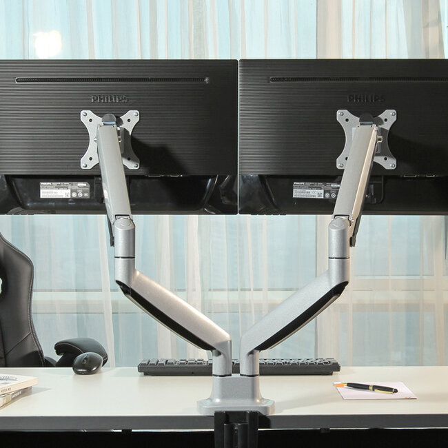 Neomounts NM-D750DSILVER Dubbele Monitor Beugel