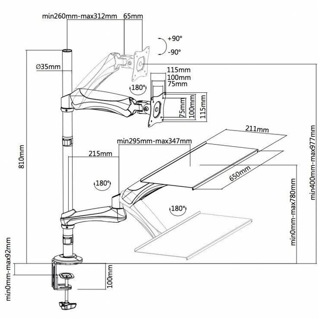 Neomounts FPMA-D500KEYB Monitorbeugel