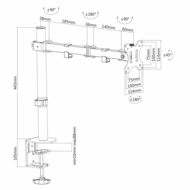 Neomounts FPMA-D550BLACK Monitorbeugel